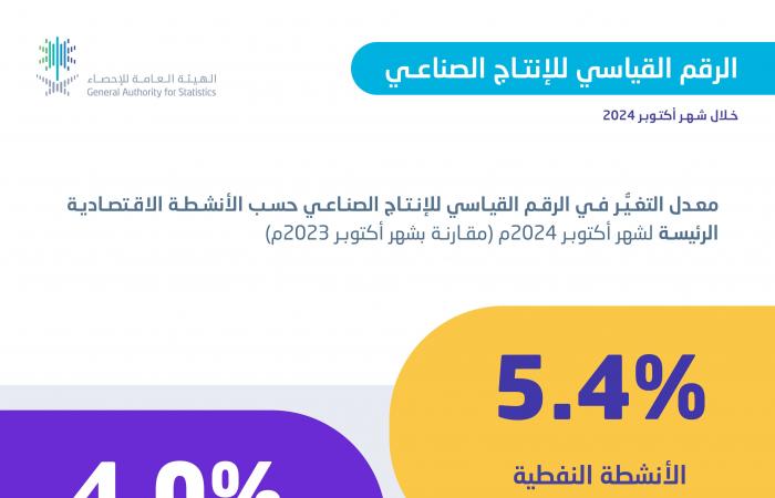 مؤشر الإنتاج الصناعي بالسعودية يرتفع 5% في أكتوبر بدعم كافة الأنشطة الاقتصادية - بلس 48