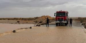 انقطاع حركة المرور على الطريق الجهوية 206 الرابطة بين مدينتي قبلي ودوز جراء ارتفاع منسوب وادي المعمر - بلس 48