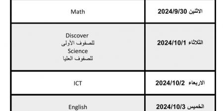 بالبلدي : عاجل| جدول مواعيد أداء التقييمات التشخصية لتلاميذ المدارس المصرية اليابانية - بلس 48