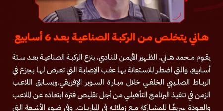 يواصل رحلة الشفاء.. محمد هاني لاعب الأهلي يتخلص من الركبة الصناعية بعد 6 أسابيع - بلس 48