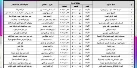 مركز ضمان الجوده والتأهيل للاعتماد في جامعة أسيوط يعلن عن بدء البرنامج التدريبي - بلس 48