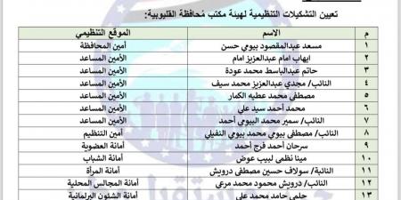 حزب مستقبل وطن يعيد تشكيل أمانة محافظة القليوبية برئاسة المستشار مسعد بيومى - بلس 48