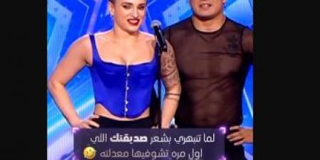 بطريقة طريفة.. باسم يوسف يداعب متسابق بـ«Arabs Got Talent» (فيديو) - بلس 48