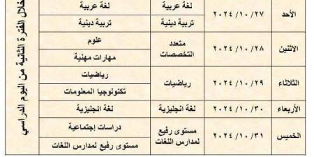 جداول امتحانات شهر أكتوبر للعام الدراسي ٢٠٢٥/٢٠٢٤ محافظة القاهرة - بلس 48