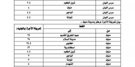 بعد زيادة البنزين.. أسعار تعريفة الركوب الجديدة لسيارات الأجرة والتاكسي بالمنوفية - بلس 48