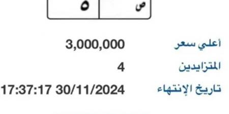 يصل سعرها 3 ملايين جنيه.. مزايدة على لوحة سيارة مميزة - بلس 48