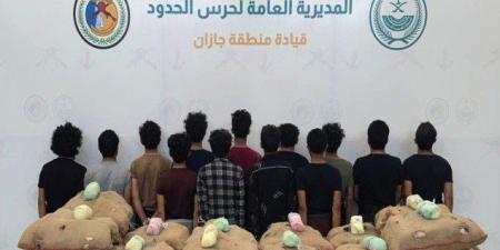 ضبط 13 شخصا لمحاولتهم تهريب كمية من نبات القات المخدر بمنطقة جازان - بلس 48