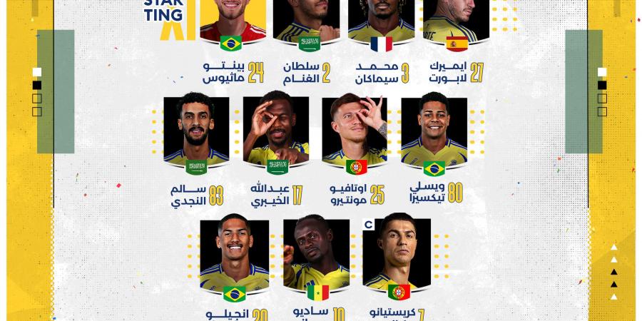 التشكيل الرسمي لمباراة النصر والوحدة في دوري روشن السعودي - بلس 48