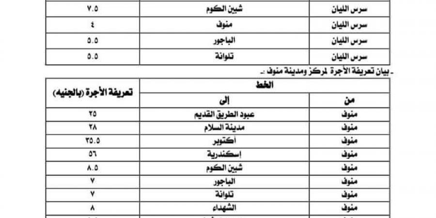 بعد زيادة البنزين.. أسعار تعريفة الركوب الجديدة لسيارات الأجرة والتاكسي بالمنوفية - بلس 48