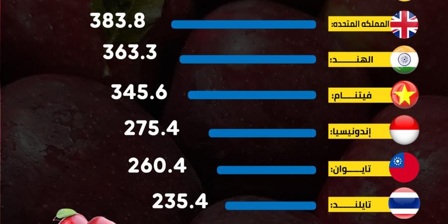 مصر تاسعاً.. أكبر 10 دول استيرادا للتفاح في العالم لعام 2023 - بلس 48