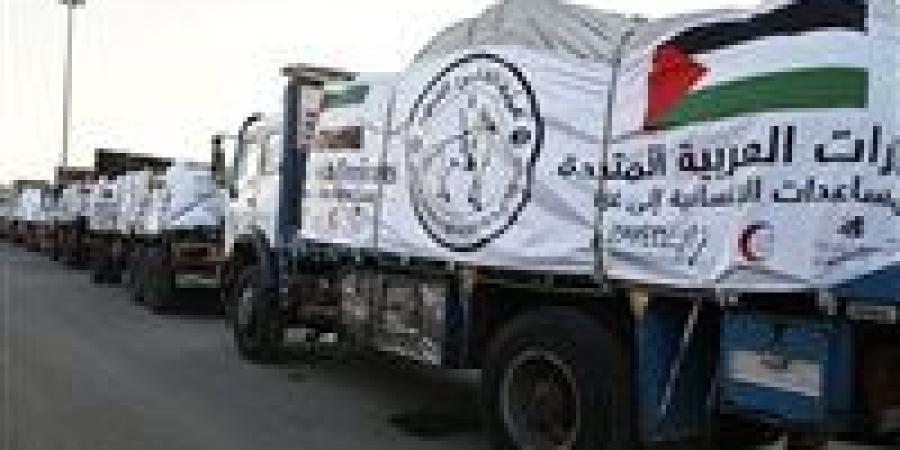 الإمارات تعلن دخول 38 شاحنة مساعدات إنسانية إلى غزة ضمن عملية الفارس الشهم 3 - بلس 48
