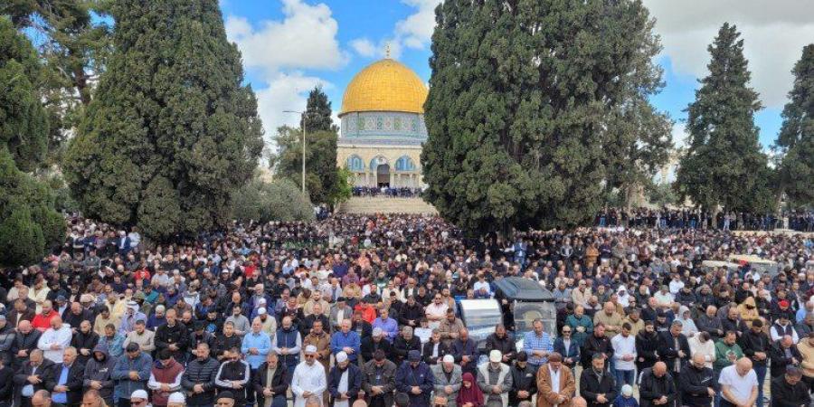 40 ألف فلسطيني يؤدون صلاة الجمعة بالمسجد الأقصى المبارك - بلس 48