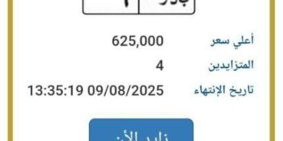 «بدر 6».. المرور تطرح التزايد على لوحة سيارة مميزة | اعرف الخطوات - بلس 48