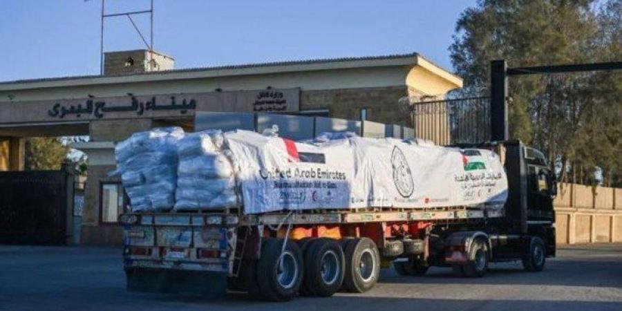20 شاحنة مساعدات إماراتية تعبر رفح في طريقها إلى غزة - بلس 48