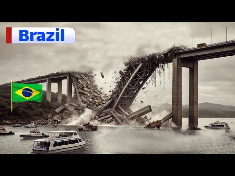 Moment Ponte do Estreito Bridge Collapses in Brazil ! Cars Fall and Injuries Reported