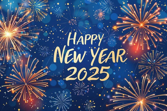 بطاقات تهنئة رأس السنة 2025 happy new year