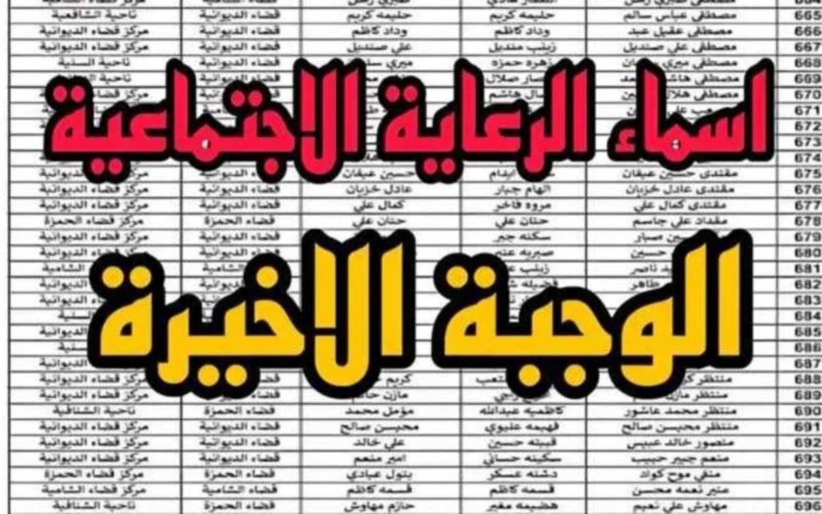 “الآن PDF” اسماء الرعاية الاجتماعية الوجبة الأخيرة 2024 جميع المحافظات عبر منصة مظلتي والرعاية