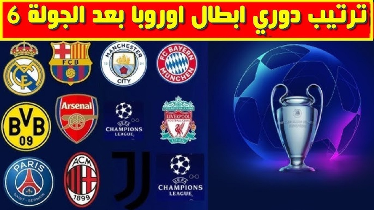 تعرف على ترتيب دوري ابطال اوروبا 2024-2025 بعد إنتهاء الجولة السادسة .. ليفربول يُحلق في الصدارة