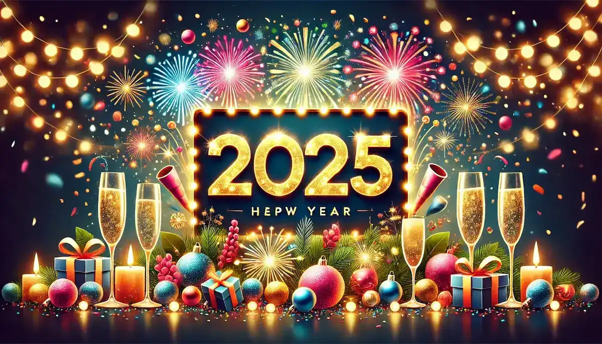 تهنئة بمناسبة حلول السنة الميلادية الجديدة 2025 كل عام وانتم بخير Happy new year