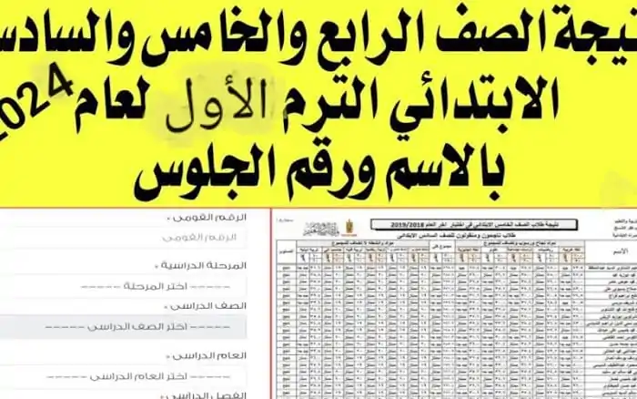 نتيجة الصف الرابع الابتدائي 2025 بالاسم ورقم الجلوس .. توضيح عاجل من الوزارة