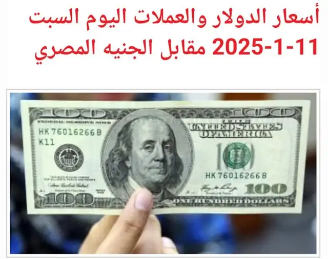 سعر الدولار اليوم مقابل الجنيه المصري السبت 11 يناير 2025 .. آخر تحديث للبيع والشراء