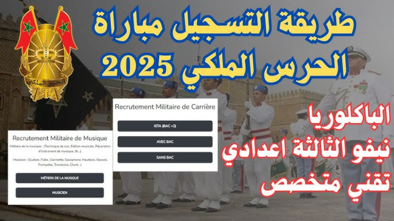 رابط التسجيل في مباراة الحرس الملكي المغربي recrutement.garderoyale.ma والشروط المطلوبة