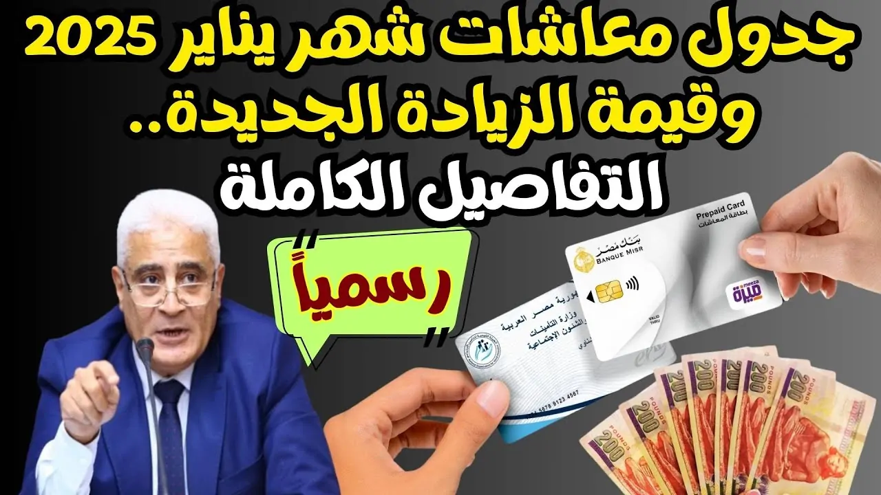 “هام ورسمياً” جدول زيادة المعاشات الجديدة (خبر سعيد لاصحــاب المعاشـــات) تفاصيل صرف معاشات شهر يناير 2025