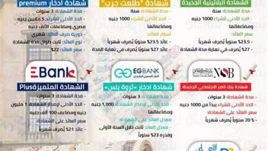 أفضل شهادات الادخار في أكبر أربع بنوك مصرية مع جميع التفاصيل