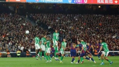 برشلونة يتقدم على ريال بيتيس بهدف نظيف في الشوط الأول بالدوري الإسباني فيديو