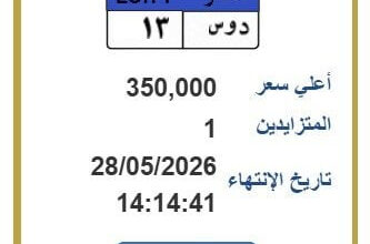 طرح لوحة سيارة مميزة بأسعار تقترب من 400 ألف جنيه تعرف على خطوات التزايد