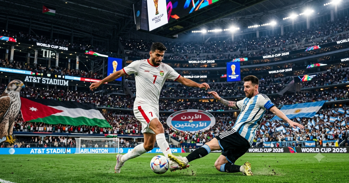 تعرف على القنوات المفتوحة الناقلة لمباراة الأردن والأرجنتين في كأس العالم 2026