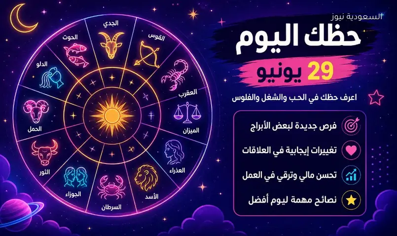 توقعات الأبراج اليوم الإثنين 29 يونيو تحمل مفاجآت مالية ولقاءات غير متوقعة