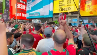 جمهور المغرب يشعل ساحة 'تايمز سكوير' قبل مواجهة البرازيل في كأس العالم 2026 (فيديو)