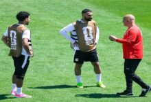 منتخب مصر يواصل تدريباته بملعب جونزاجا استعدادا لمباراة بلجيكا