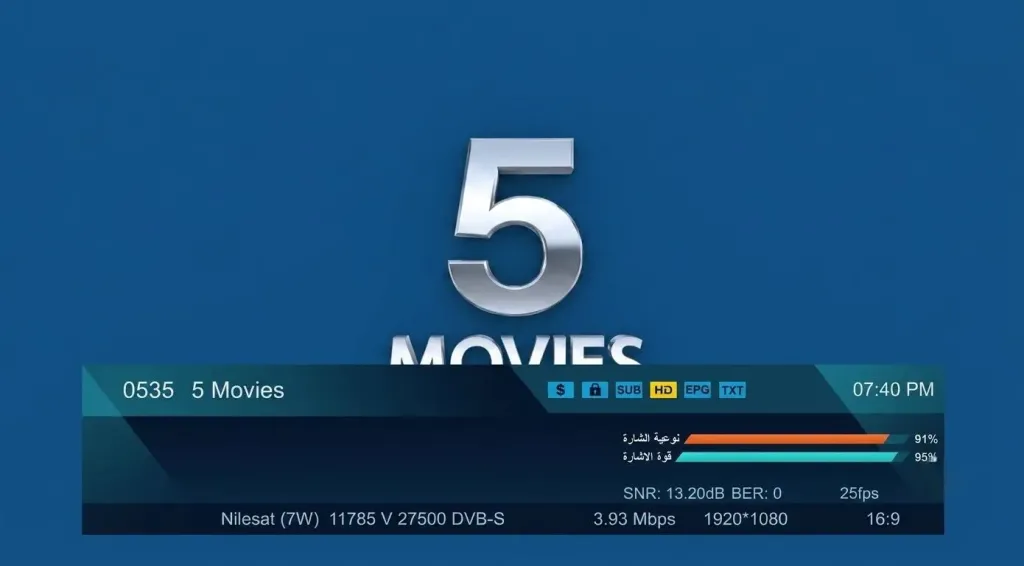 تردد قناة 5Movies الجديد 2026 بجودة Full HD تمهيداً لانطلاقها الرسمي