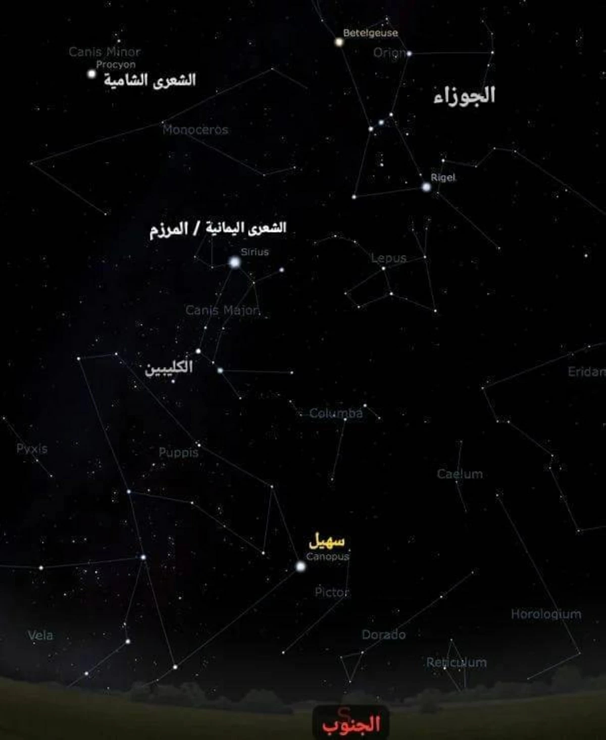 الإمارات للفلك تعلن طلوع نجم سهيل في 24 أغسطس وبدء اعتدال الأجواء
نجم سهيل يطل في 24 أغسطس ليبشر الإمارات باعتدال الطقس
24 أغسطس موعد طلوع نجم سهيل وبداية انكسار حدة الحرارة في الإمارات
الإمارات للفلك تحدد 24 أغسطس موعداً لطلوع نجم سهيل وانكسار موجة الحر